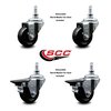 Service Caster 3 Inch Hard Rubber 12 Inch Threaded Stem Caster Set 2 Brakes SCC SCC-TS20S314-HRS-121315-2-PLB-2